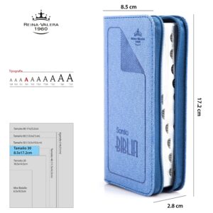 Biblia tipo agenda pequeña – azul QR