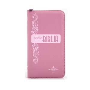 Biblia tipo agenda pequeña – rosada QR