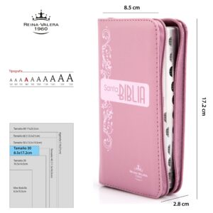 Biblia tipo agenda pequeña – rosada QR