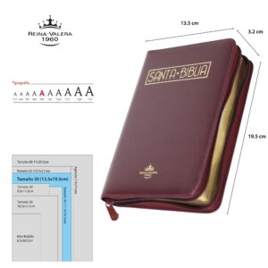 Biblia línea lujo color Vino tinto – Mediana – acolchada con cierre, canto dorado – Palabras de Jesús en Rojo – Ayudas QR