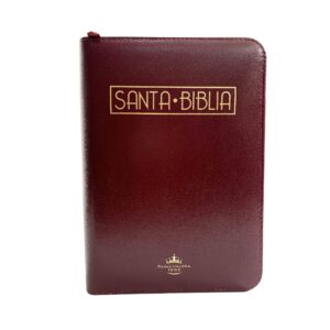 Biblia línea lujo color Vino tinto – Mediana – acolchada con cierre, canto dorado con índice – Palabras de Jesús en Rojo – Ayudas QR