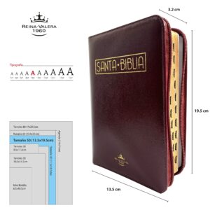 Biblia línea lujo color Vino tinto – Mediana – acolchada con cierre, canto dorado con índice – Palabras de Jesús en Rojo – Ayudas QR