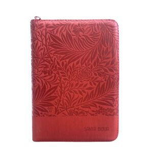 Biblia línea lujo color Rojo – Mediana – cierre, canto plateado con índice – Con Palabras de Jesús en Rojo – Ayudas QR