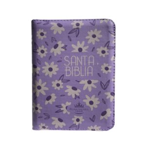 Biblia línea expresiones Lila – pequeña – cierre – Palabras de Jesús en rojo y ayudas digitales QR