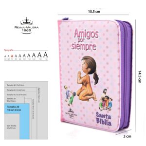 Biblia amigos por siempre – Rosada – acolchada con cierre – Palabras de Jesús resaltadas y ayudas digitales QR