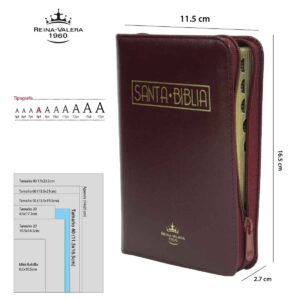 Biblia línea de lujo Vinotinto – mediana- con cierre acolchada, canto dorado con índice – Palabras de Jesús resaltadas y Ayudas digitales en QR